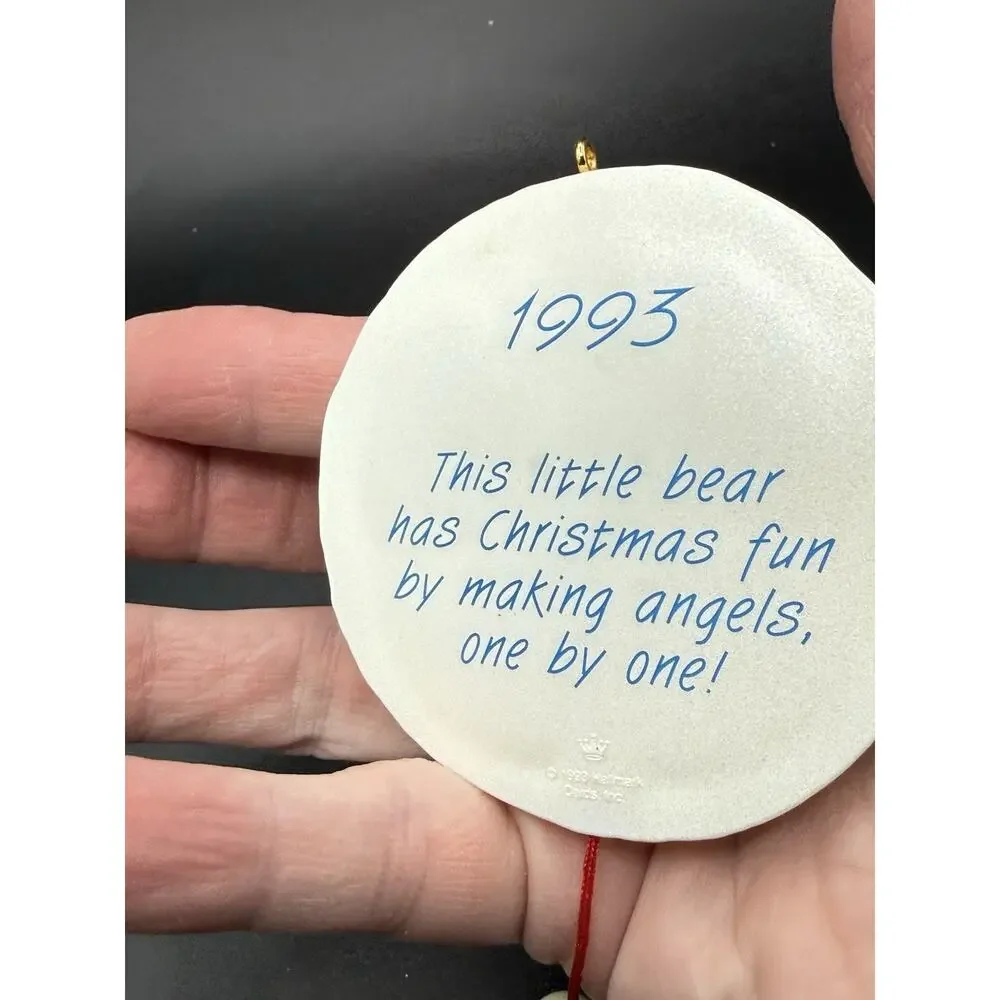 Hallmark Keepsake Ornament 1993 Snow Bear Angel Features Movement No Box Lo16